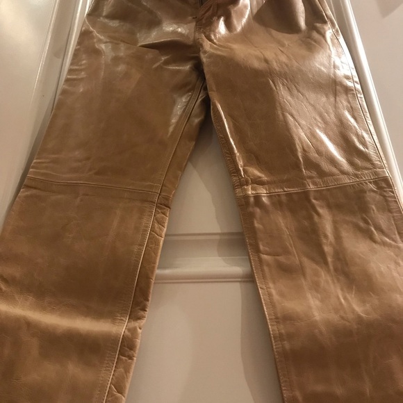EARL JEAN TAN GENUINE LEATHER PANTS BOOT CUT JEANS - Picture 8 of 14